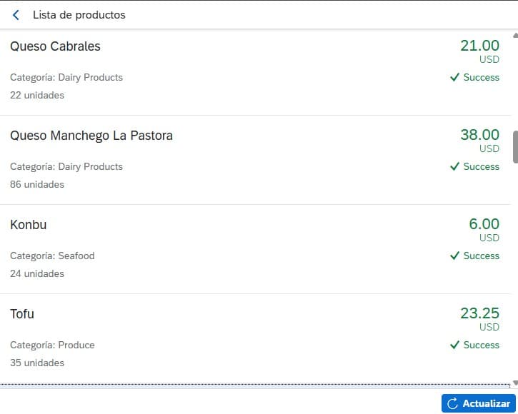 Demo Northwind Explorer (SAP UI5)
